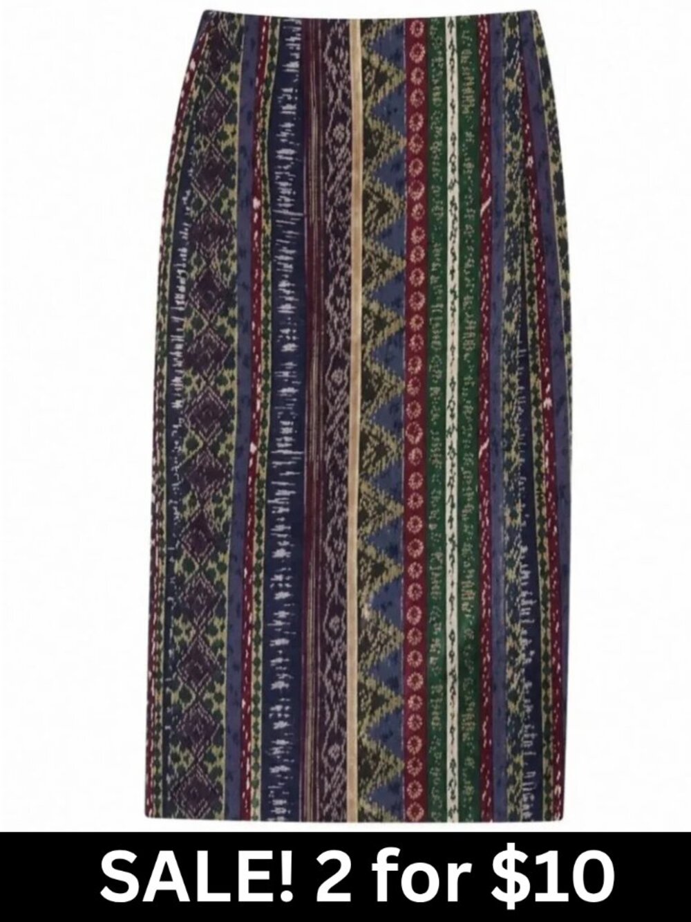 BACKYARD BLUES Printed Maxi Denim Skirt